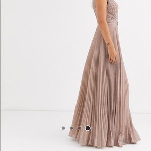 Rose Gold Pleated Elegant Night Gown.